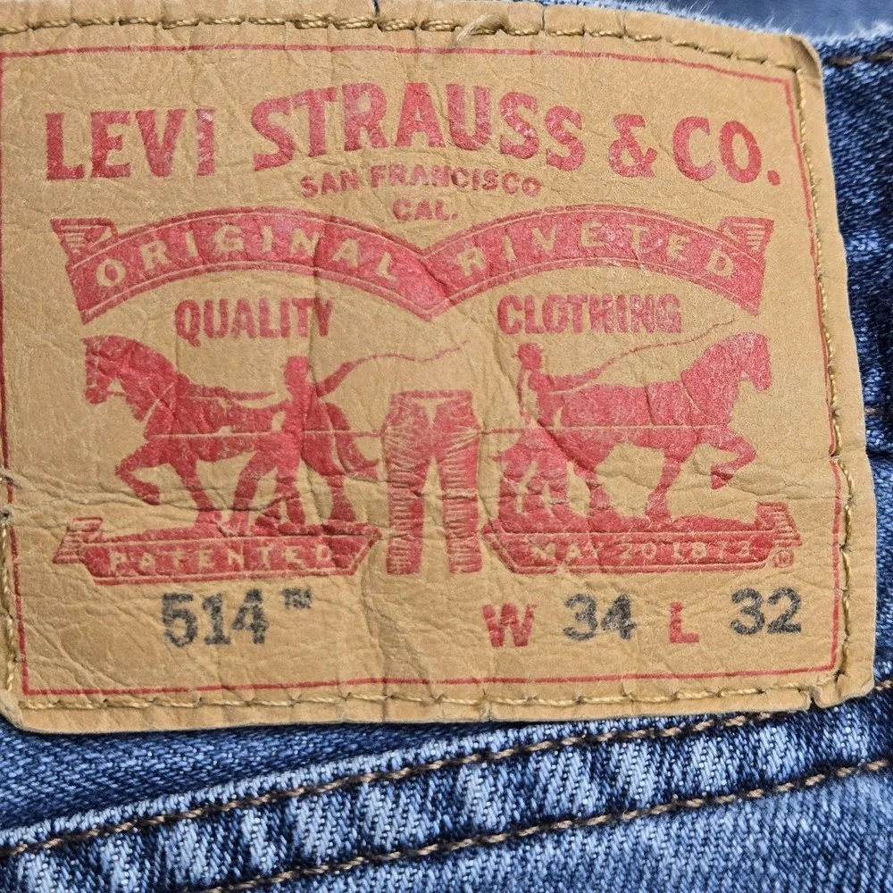 Levi's 514 Men Jeans 34X32 Blue Denim Straight Fit 31